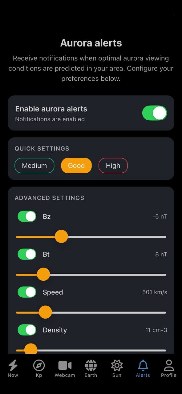 Aurora Now - Notifications